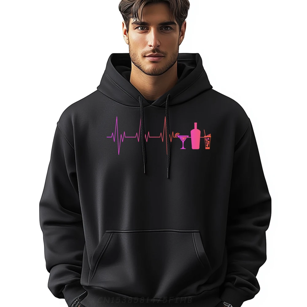 

Funny Bartender Heartbeat New Hoodies New In Tops & Tees Tops Hoodies Man Sweatshirts