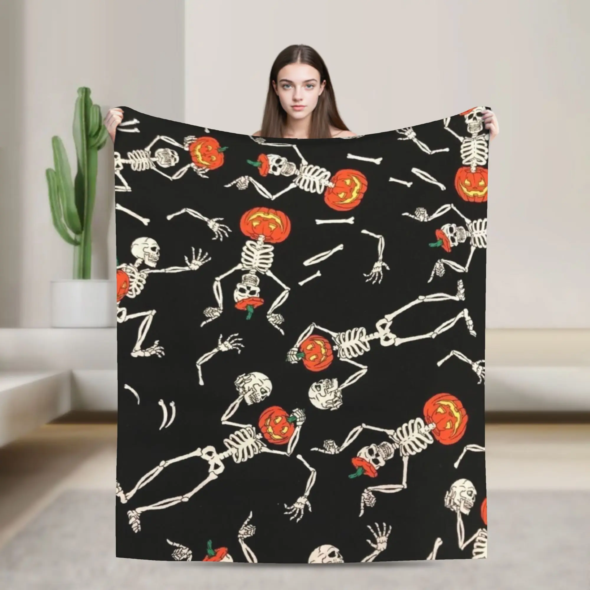 Halloween Ghost Pumpkin Spooky Trick Or Treat Witch Merch Blanket Lightweight Warm  Throw Blankets Multi-size Bedding Throws