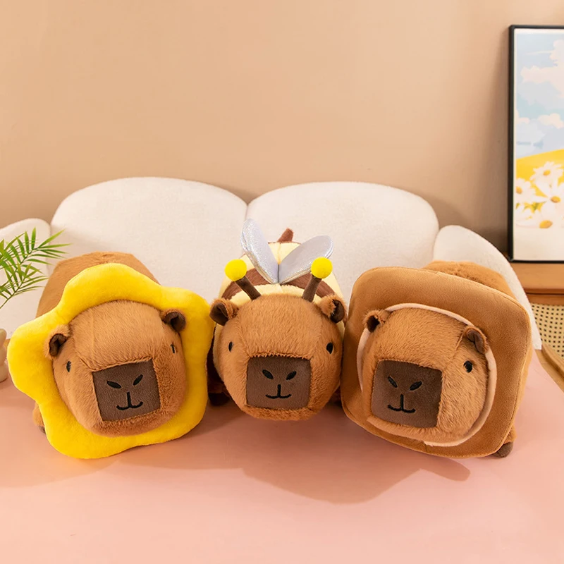 25/35cm New Toast Sunflower Bee Style Plush Capybara Stuffed Doll Cute Capybara Plush Animal Toy Children's Gift Doll Kids Toy