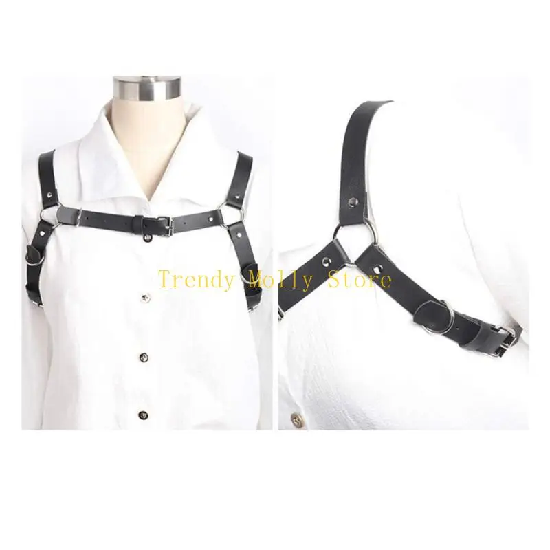 N5KB PU حزام الصدر التعليق عبودية حزام الشرير أحزمة الصدر جسم قابلة للتعديل للبالغين