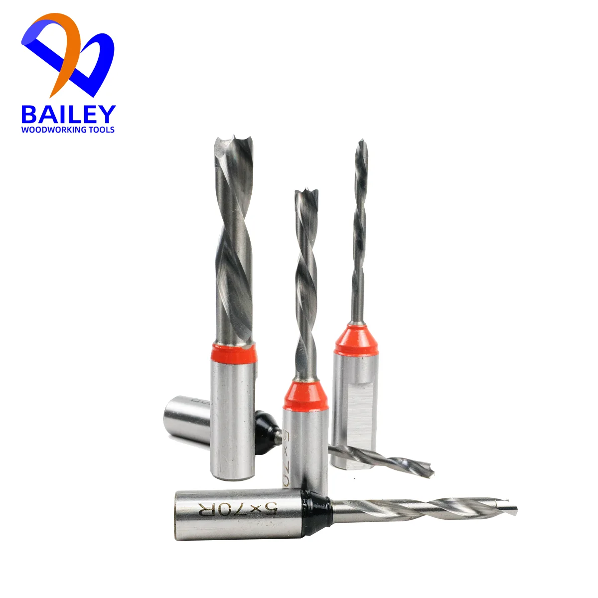 BAILEY 10PCS TCT Dowel Drill Bit Set Woodworking Tool Two Flutes Blind Hole Drilling Head for Drilling Machine Accessorie