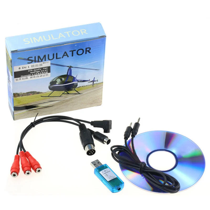 Allround Rc Usb Flight Simulator Met Kabels Rondom 8ch Dongle Rf9.5 Rf8 Phoenix 6.0 Gouden Krijger Simulatie Onderdelen