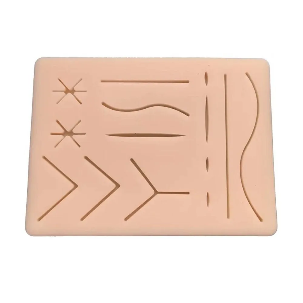 Silicone Skin Suture Kit with Pre-Cut Wound Various Wound Types Operate Suture Teaching Equipment Simulation Suturing Practice