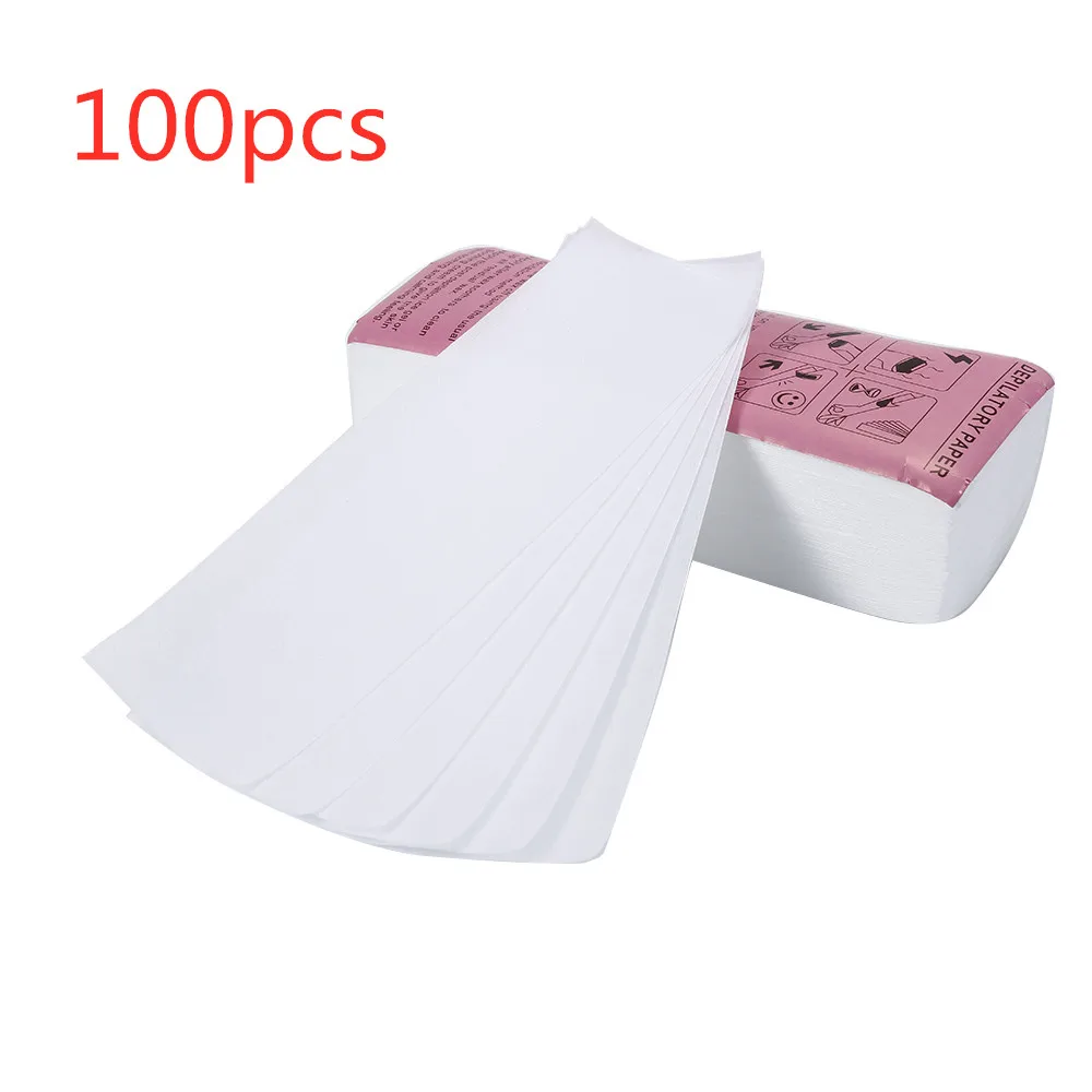 100pcs/lot Non Woven Epilator Wax Strip Body Cloth Hair Remove Wax Paper Rolls High Quality Hair Removal Wax Strips Pad