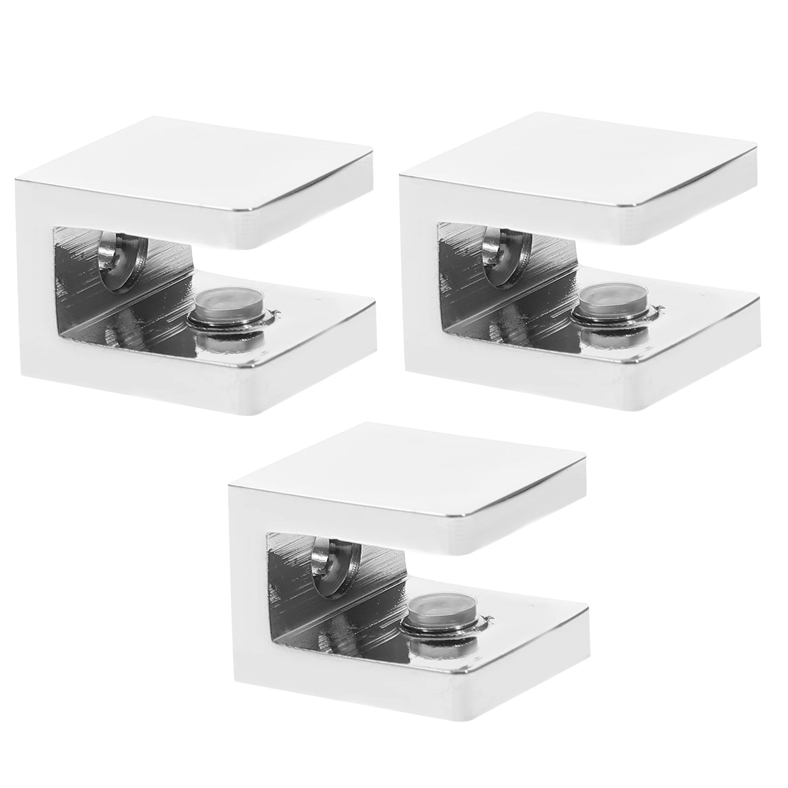 

3 Pcs Copper Glass Clamps Shelf Brackets Heavy Duty Adjustable Suitable 8mm 10mm Glass Non Slip Gaskets Bathroom Kitchen Display