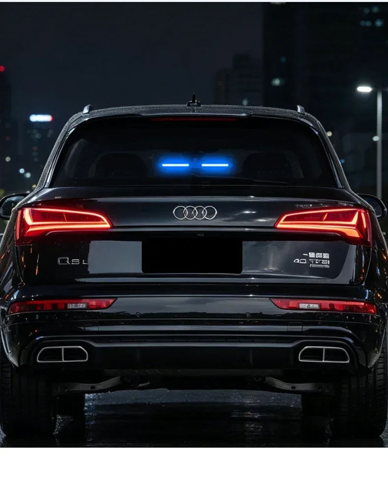 Solarbetriebene, intelligente LED-Dekorationsleuchte für das Auto, ohne Verkabelung, blaue Ambientebeleuchtung, automatische Vibrationssensor-Steuerung, Warnleuchte für die Heckscheibe. – Detail 19