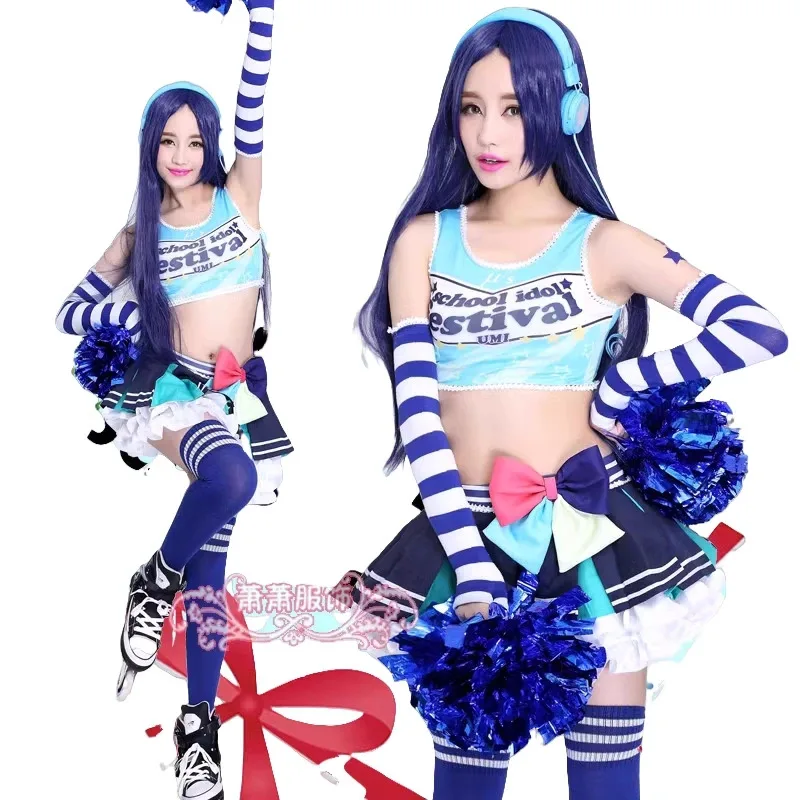 

CyLoveLive Cheer Косплей Аниме Love live October Sports Cheerleader Honoka Yazawa Nico Tojo Kotori Nozomi Экипировка Униформа Костюм