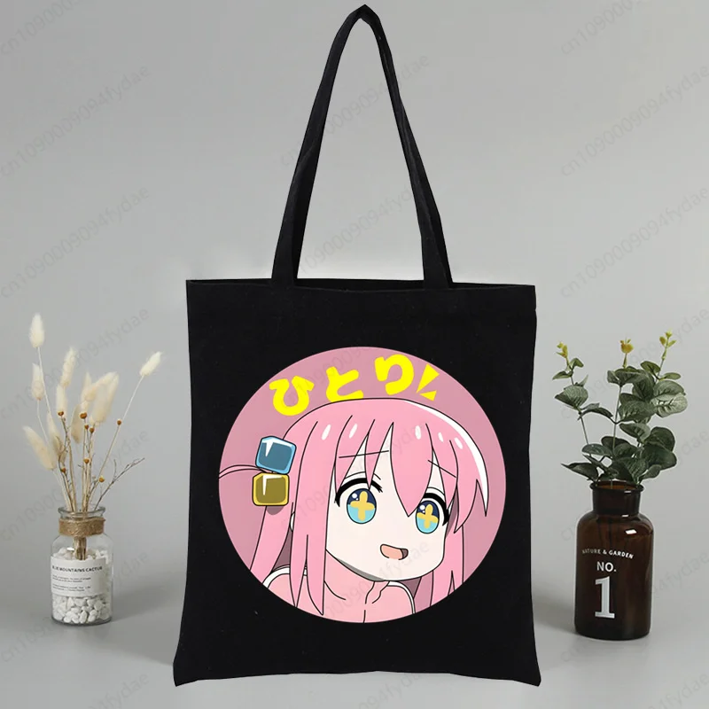 BOCCHI THE ROCK! Hitori Gotoh Ijichi Nijika Anime Women Canvas Shoulder Bag Canvas Tote Eco Black Shopping Bag Canvas Tote Bag