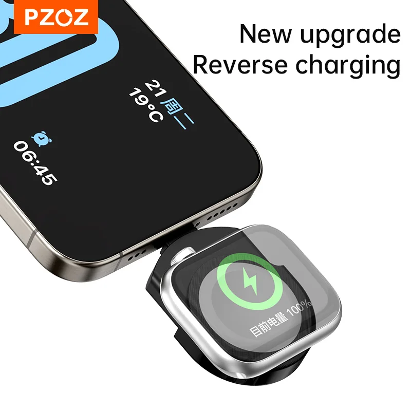 PZOZ USB Type C Portable Wireless Charger For Apple Watch Ultra 10 9 8 7 SE 2 Magnetic Charging For iWatch Series Dock Station