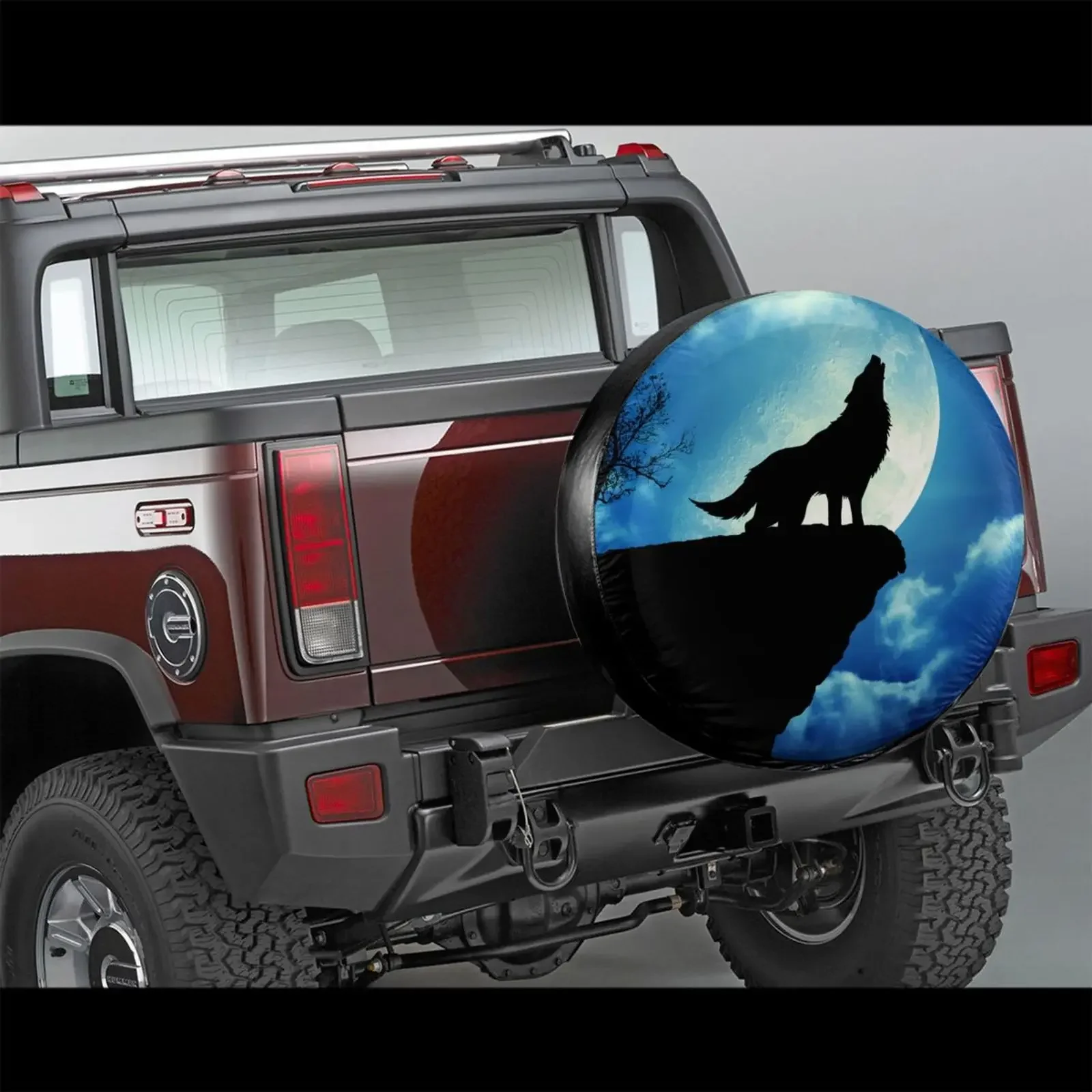 16 Inch Spare Tire Cover Cool Animal Wolf Tiger Lion Tire Accessories Wheel Cover Case Protector for SUV Vehicle