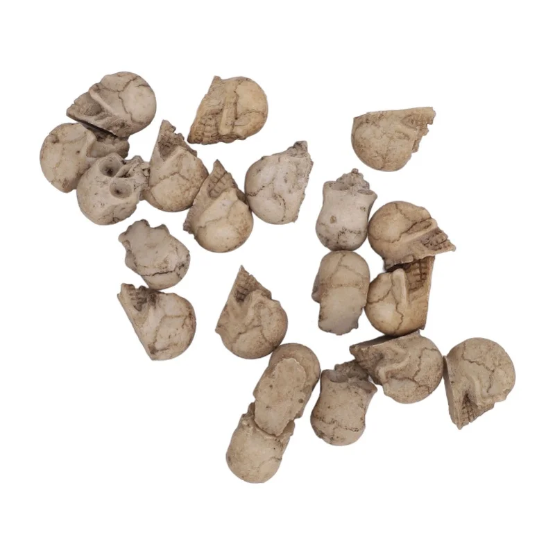 20PCS Miniature Skull Realistic Resin Reusable Miniature Skeleton Head For Micro Landscape Garden Pot Decoration
