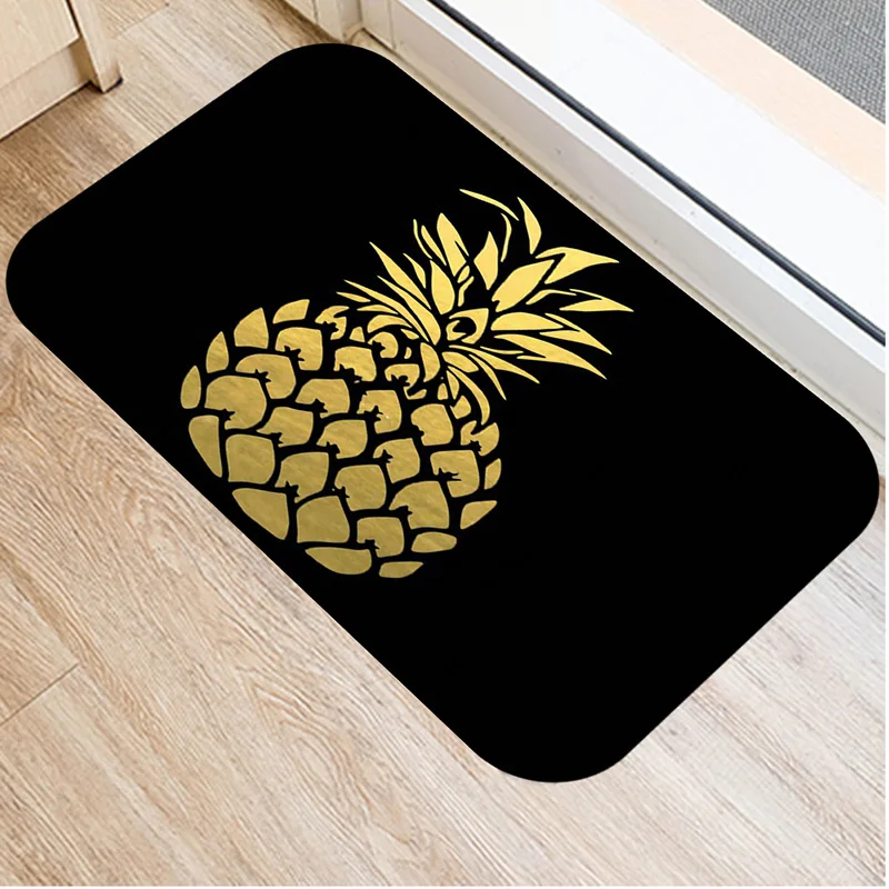 Golden Marble Printed Kitchen Bath Entrance Doormat Coral Velvet Carpet Door Mat For Floor Indoor Soft  Anti-Slip Rug Home Decor