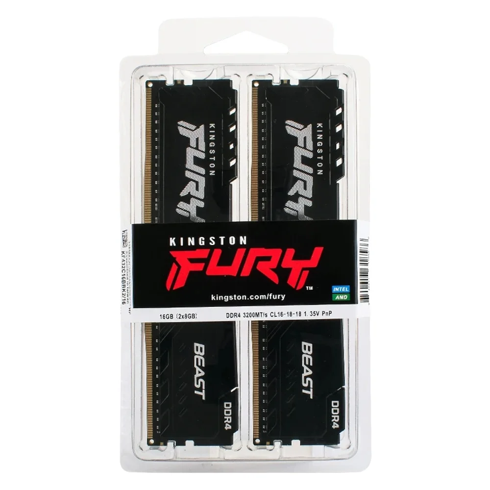 Kingston Fury Beast DDR4 4GB 8GB 16GB KIT 320MHz 2666MHz 2400MHz Pamięć RAM do komputerów stacjonarnych 288Pin 1.2V PC4-19200 21300 25600 Gaming RAM — zdjęcie produktu 7