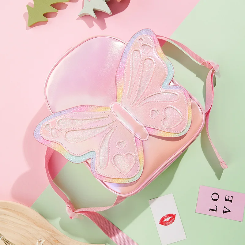Cute Toddler Girls Butterfly Backpack Glitter Fashion Casual Little Girl Gifts Accessories Backpack Children Small Backpack XC14