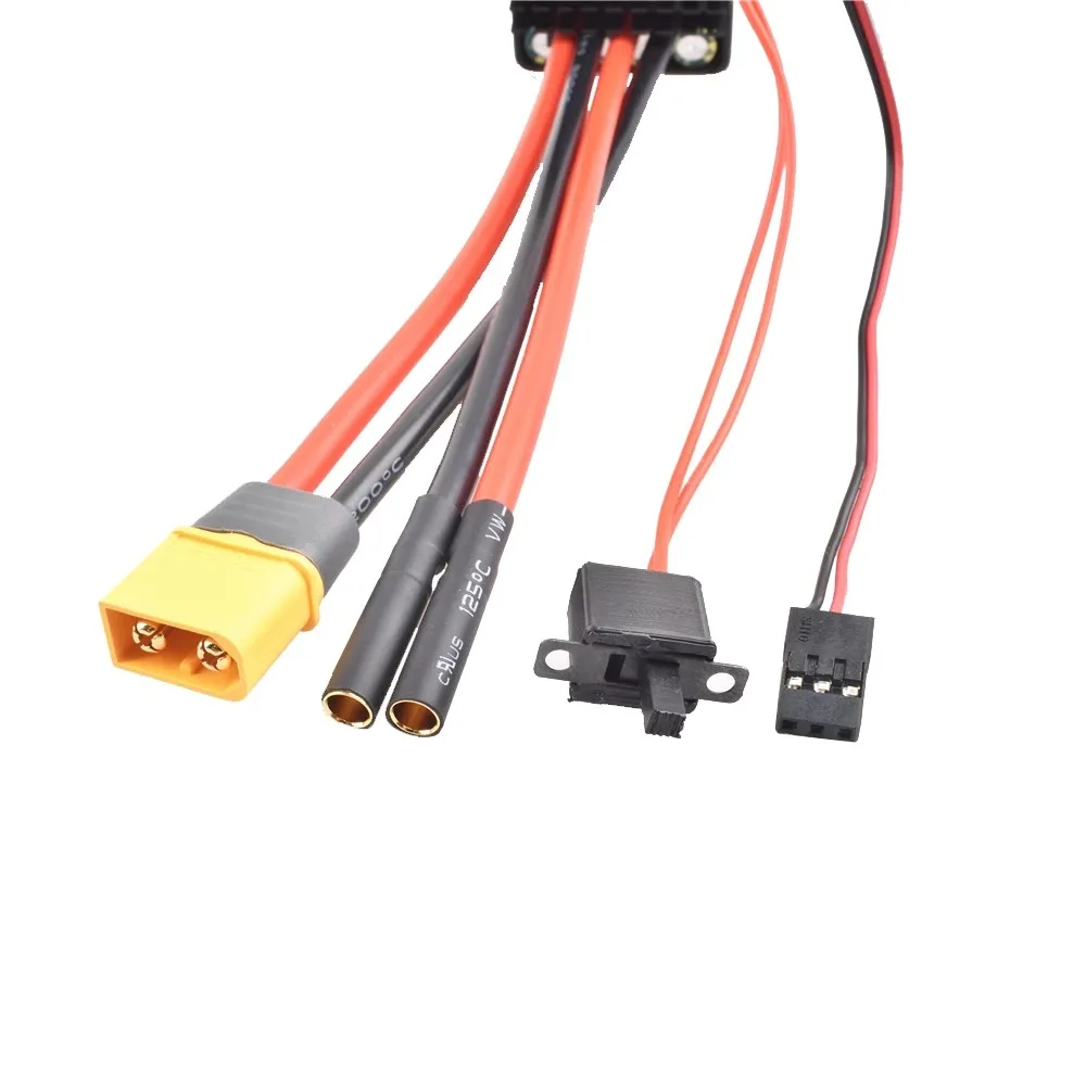 60A/80A/100A/120A シングルチャンネル双方向ブラシ付き ESC XT60 XT90 4mm バナナプラグ クローラー PWM 付き 車/ボート/タンク用