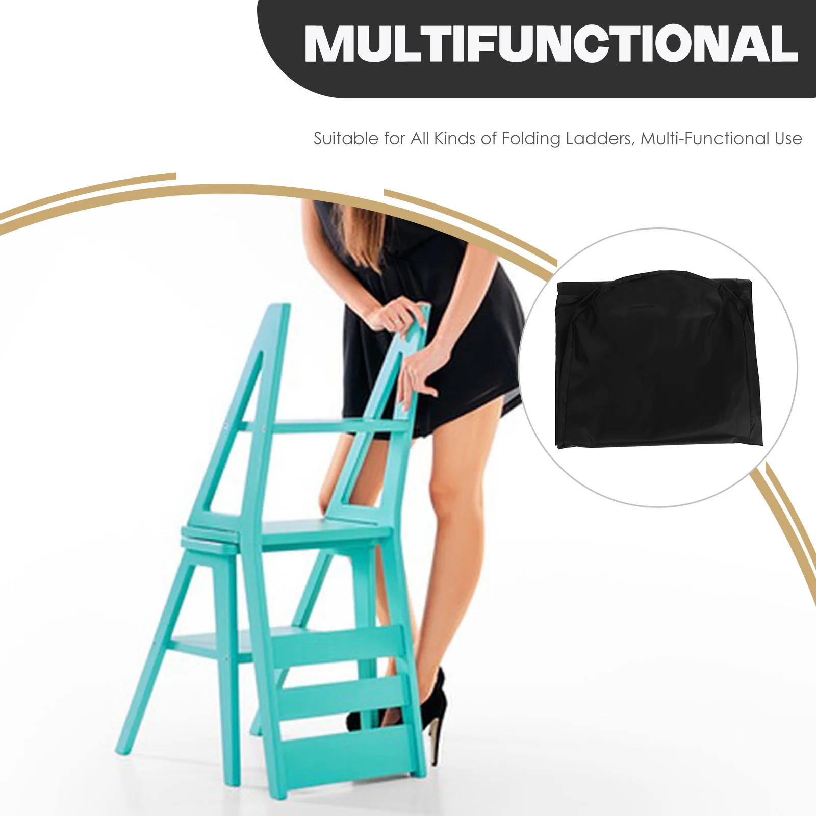 

Heavy Duty 420D Folding Ladder Cover Waterproof Dustproof Uv Resistant for Outdoor Garden Tool Storage Ladder Protective Cover