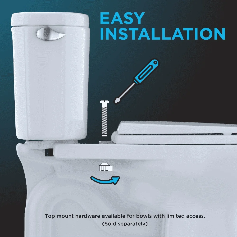 SoftClose Non Slamming Elongated Toilet Seat High Impact Plastic Oval Design Easy Installation Quiet Close System Included