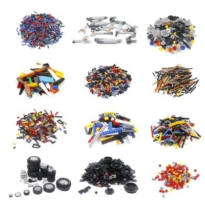 

200Grams Technical Gear Studless Beam Arms Pin Connctor Axle chain Panel Chain Link Parts Fit For logoes MOC Brick Bulk DIY Toy