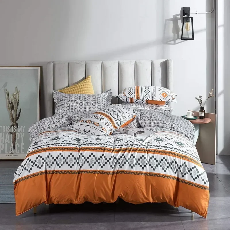 Bohon Paisley Duvet Cover Set Black White Print 3pcs Polyester Bedding Sets Luxury Pillow Case Queen and King Size  Bedding Sets