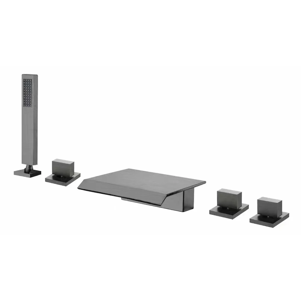Luxury Split Type 59-1 Brass Bathtub Shower Chrome Grey Waterfall Water Mode 5-piece Bathtub Shower Set