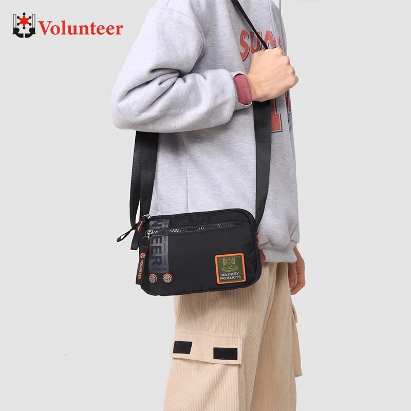 

VOLUNTEER сумки на плечо для мужчин, новинка 2023, корейские универсальные повседневные однотонные деловые мужские сумки, многофункциональные сумки через плечо 1609-11