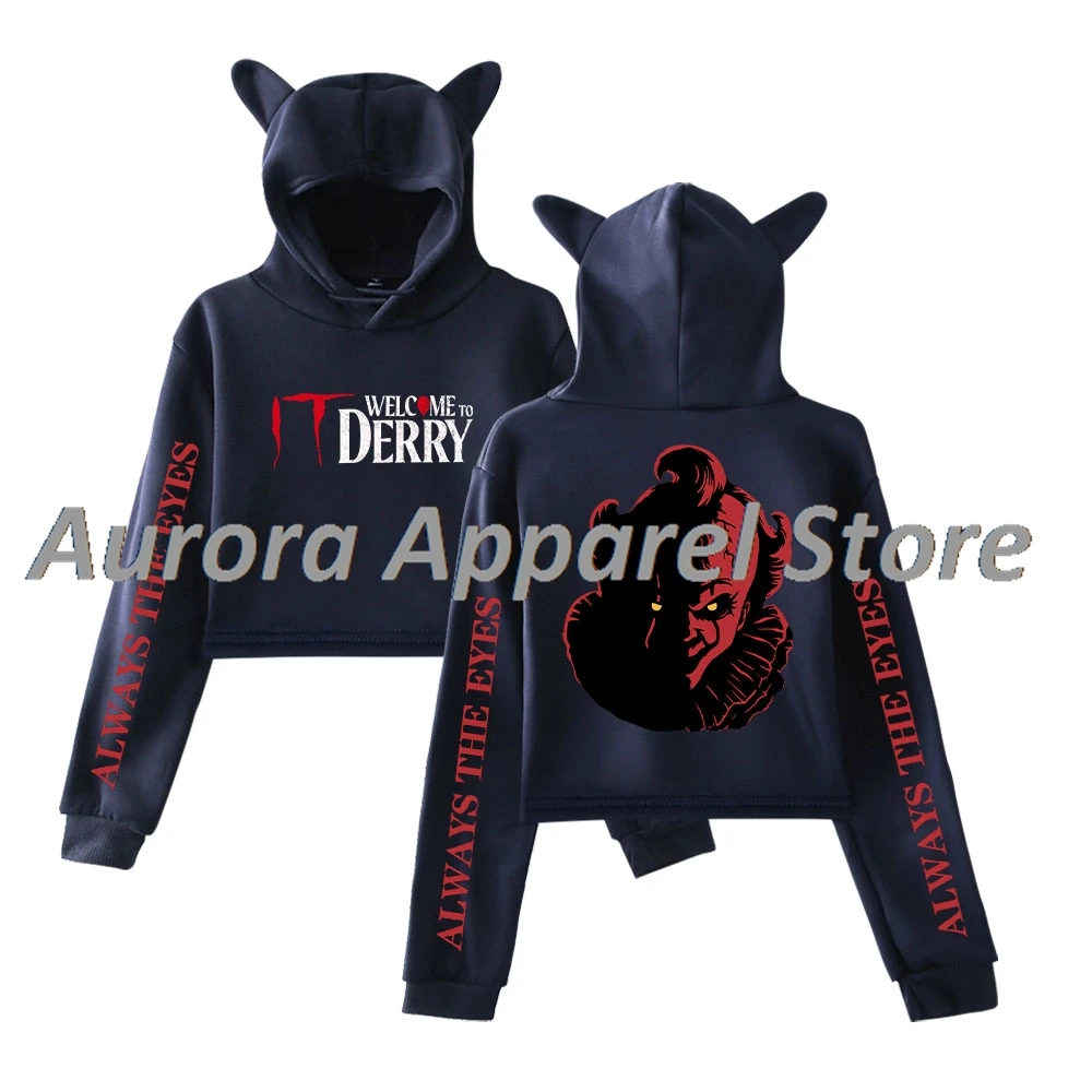 IT مرحبا بكم في Derry Always The Eyes Merch البلوز أنثى آذان القط هوديي كم طويل المحملة الملابس النسائية