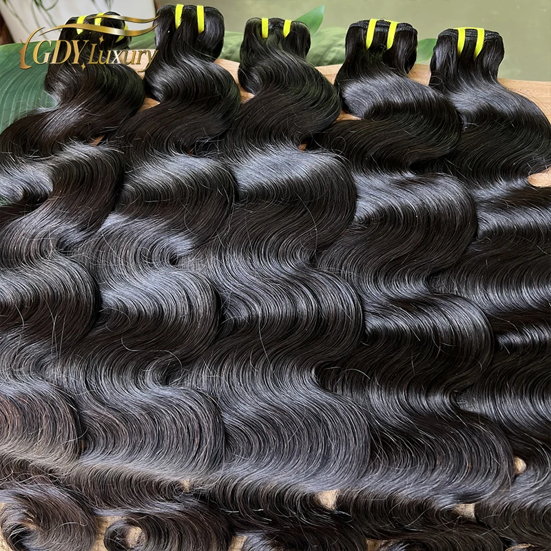GDYLuxury 100% Unbehandeltes Echthaar Body Wave Bündel Vietnamesische Rohe Jungfrau-Haarverlängerungen Doppelt Gewebt Natürliche Farbe 10-30 Zoll – Detail 20