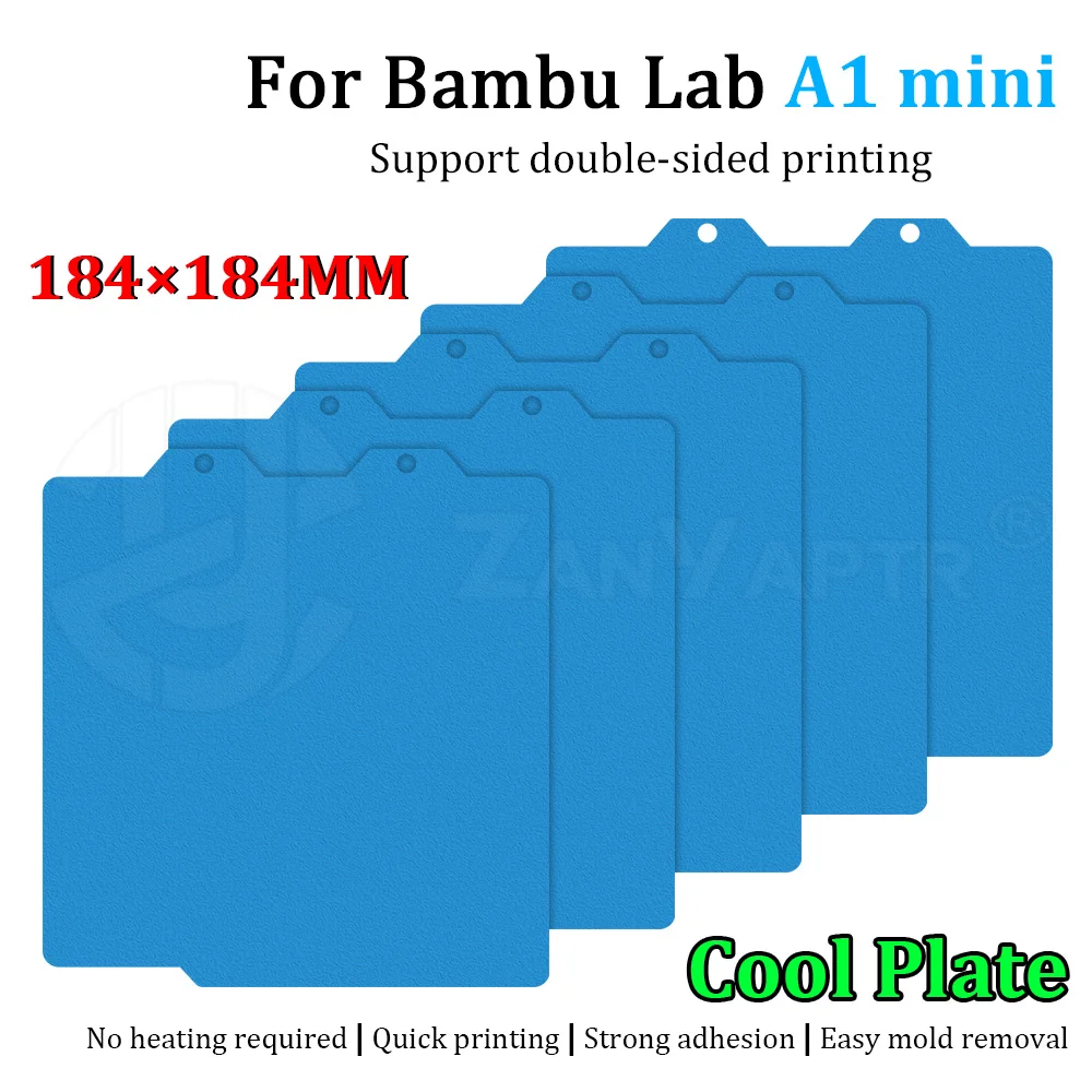 

184x184mm Cold Plate Hotend Bed For Bambu Lab A1 mini Low Temperature Build Plate Spring Steel Double Sided 3D Printer parts