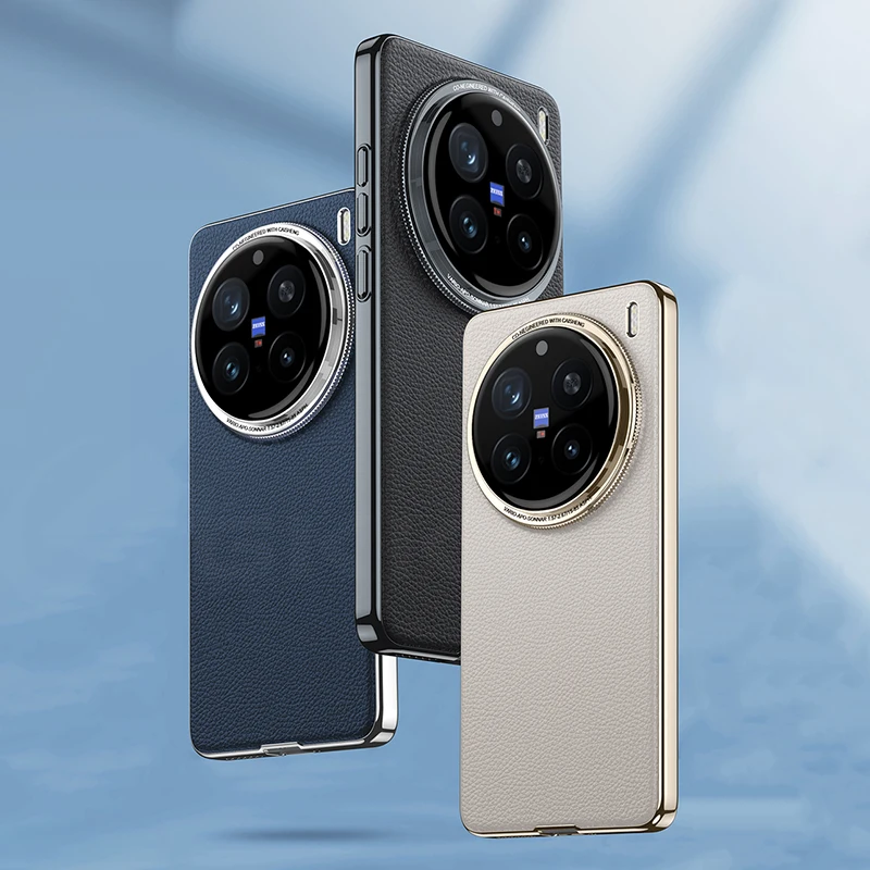 GKK Original Case For Vivo X200 Pro Mini Luxury Plating Plain Leather Camera Protective Hard Cover For Vivo X200 Pro Mini Case
