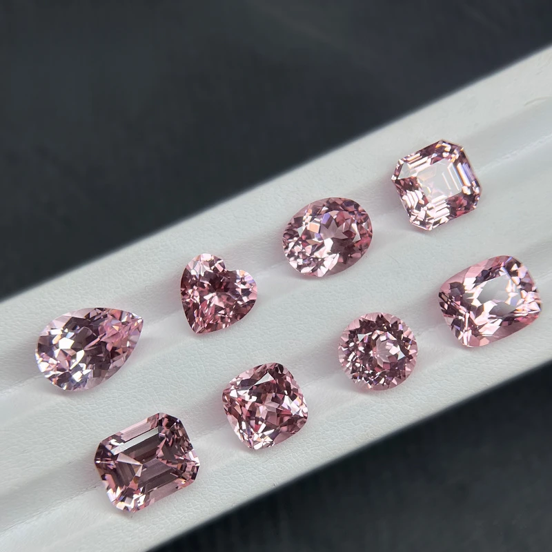 Lab Grown Pink Morganite Sapphire Loose Gemstones Round Oval Pear Heart Cushion Shape Wholesale Supply