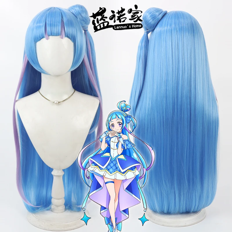 

Maho Girls PreCure! Nana Aokaze Cure Wink Cos Косплей Парик Хэллоуин Вечеринка Опора Синтетические Волосы Термостойкое Волокно + Кепка Для Парика