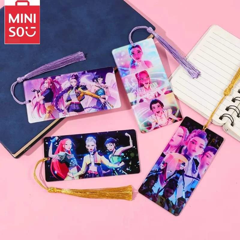 

K-POP Devil Hunters Acrylic Bookmark with Tassels Anime Rumi Mira Zoey Page Holder Reading Marker for Reading Enthusiast