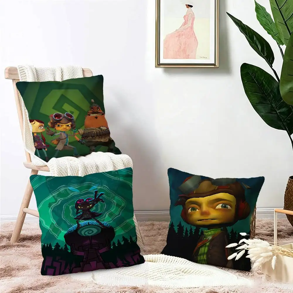 P-Psychonauts-S Office Cushion Pillowcase Car Cushion Cover45X45CM Lumbar Pillowcase Sofa Pillowcover