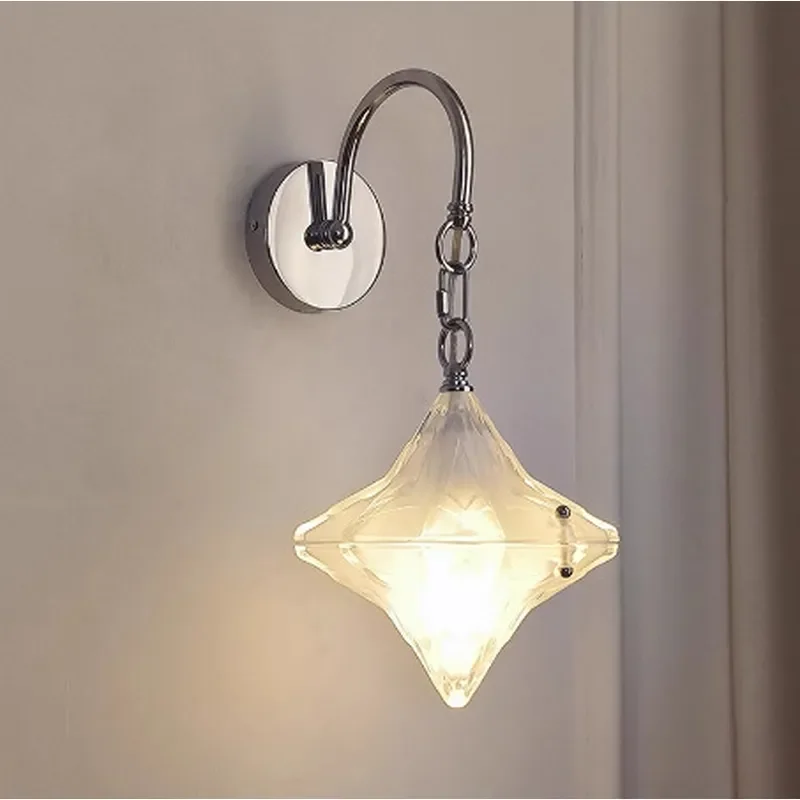 Retro French Star Wall Sconce Luxury Bedroom Bedside Light Bauhaus Style Decorative Lamp for Living Room Corridor Ambient