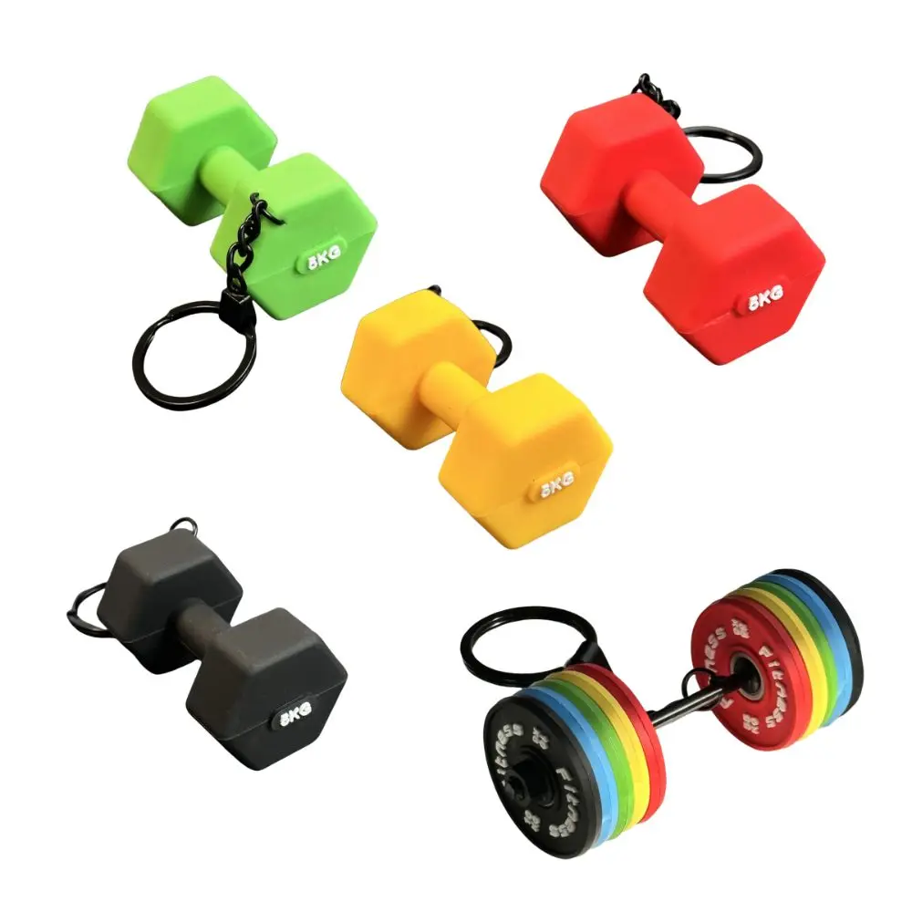 

Detachable Mini Barbell Keychain Exquisite PVC Dumbbell Keychain Simulation Barbell Sheet Bag Pendant