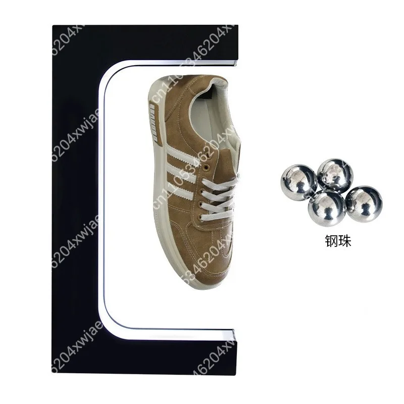 Magnetic Levitation Shoe Display Rack Rotating LED Light Acrylic Sneaker Showcase Stand