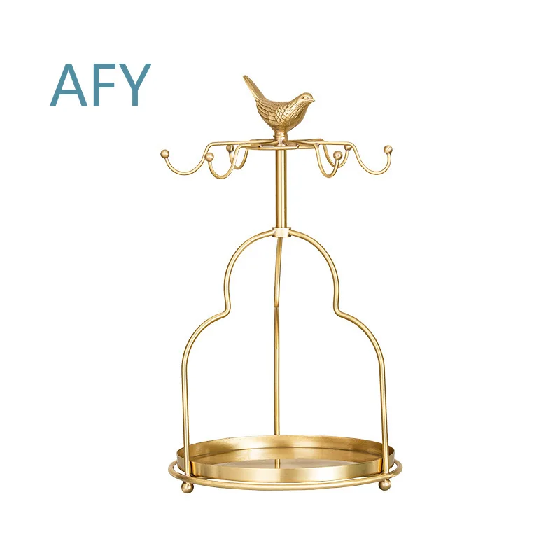 Brass Bird Coffee Cup Holder for Living Room Dining Table Kitchen Cup Storage Rack Water Cup Hanger Simple Modern Home Decor