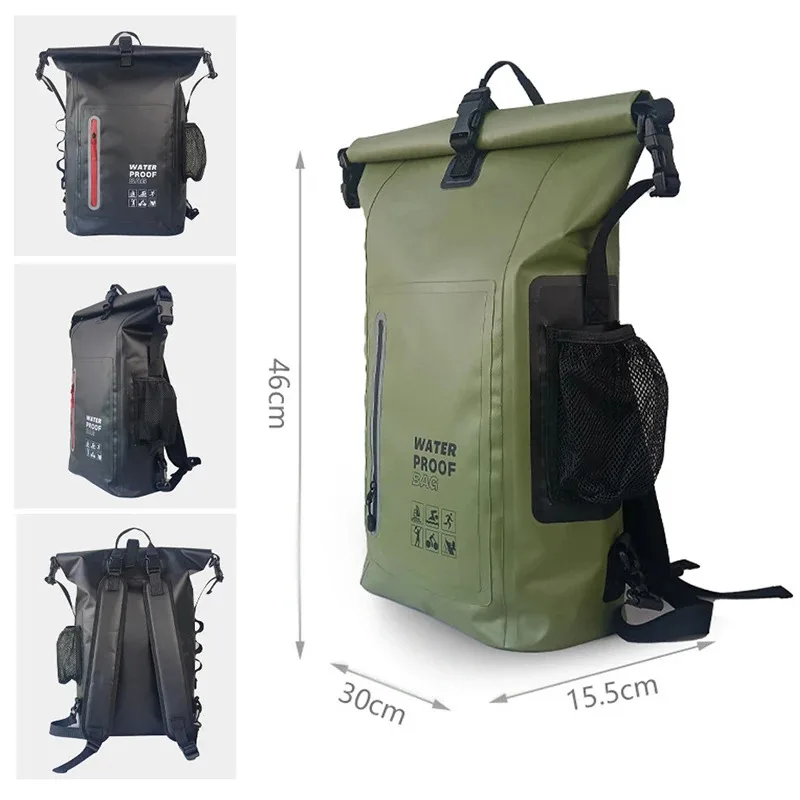 Waterproof Kayak Dry Bag Drift Swimming Backpack Large River Trekking Shoulder Beach Diving Dry Rafting Canoeing PVC Camping Bag - view 6