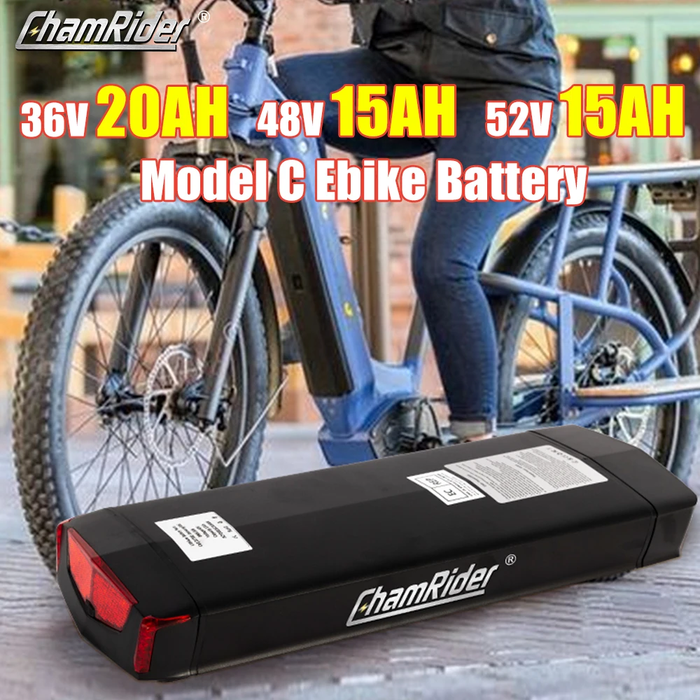 Ebike Rear Rack Trunk Battery 36V Double Layer,Electric Bike Battery 48V Luggage Carrier,Bafang, 20AH, 52V, 15AH, 350W, 750W