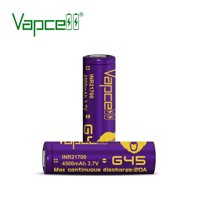 Good Price 21700 battery Original Vapcell G45 4500mah 20A INR21700 Cell High Capacity Li-ion Rechargable Batteries Purcel Gold