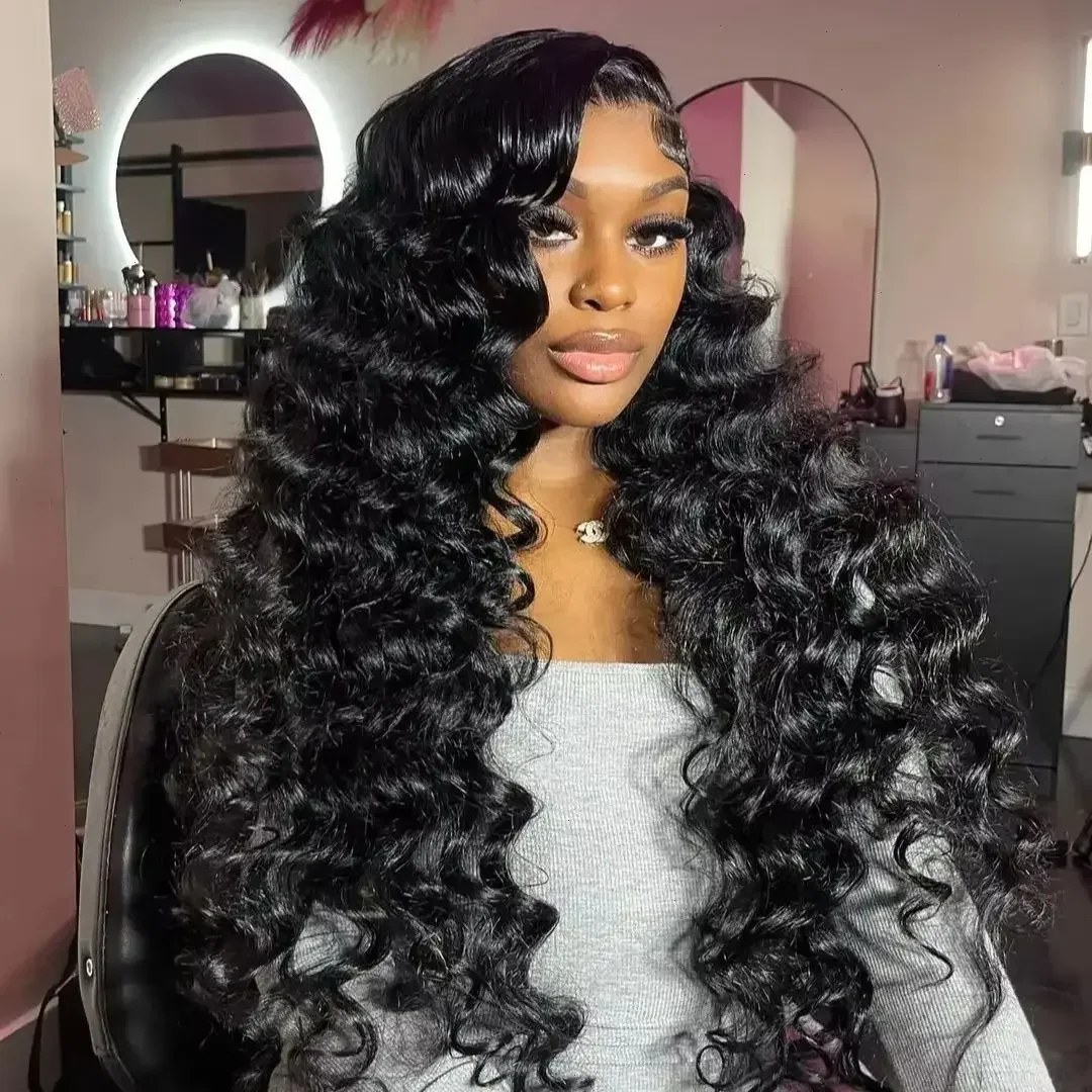 36 بوصة HD 13x6 فضفاض موجة عميقة الدانتيل أمامي باروكة من شعر طبيعي البرازيلي 13x4 مجعد الدانتيل الباروكات الأمامية للنساء 200 الكثافة #3