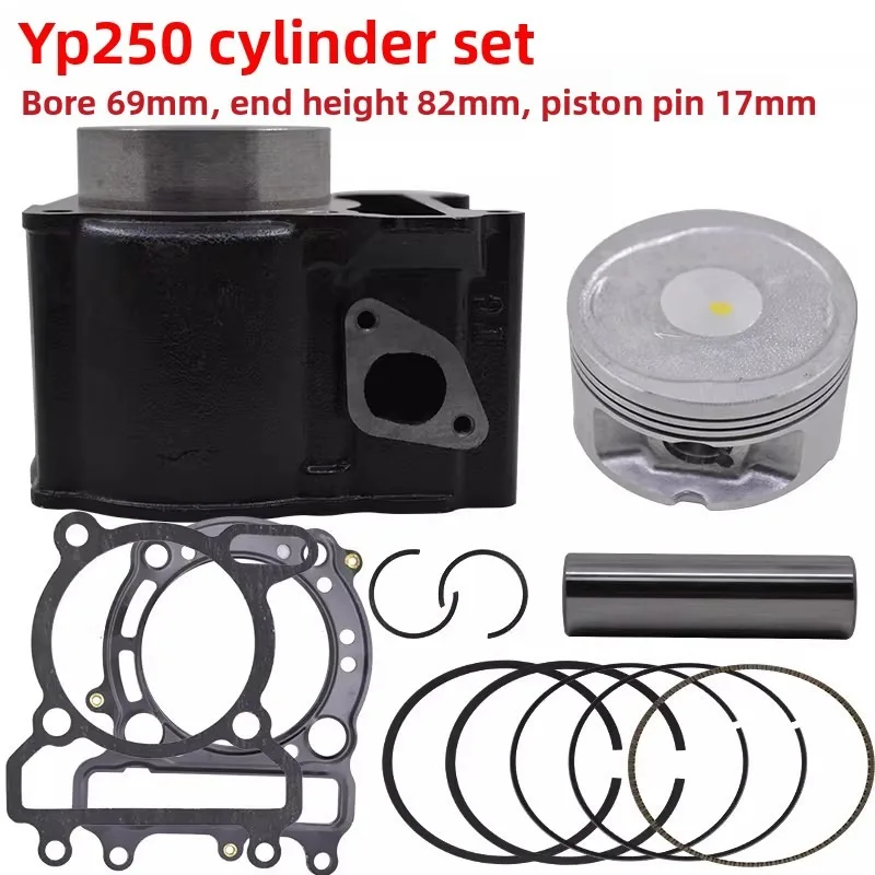 

Engine Parts 69mm 70mm 72.5mm Motorcycle Cylinder Kit 17mm Pin for Yamaha Majesty YP250 YP260 YP300 Versity LINHAI 250 260 300