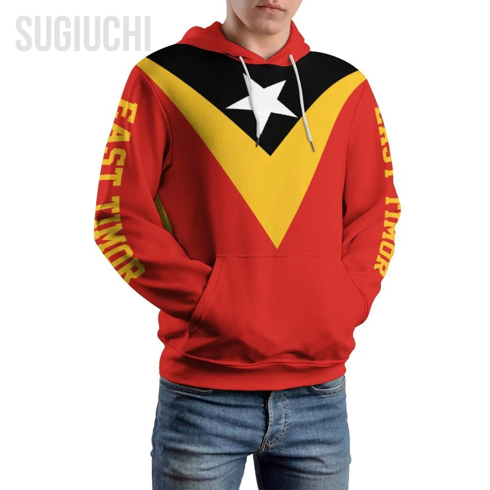 Unisex 3D Hoodie East Timor Flag Men Women Polyester Harajuku Sweatshirt Pullover Hoodies Casual Cool