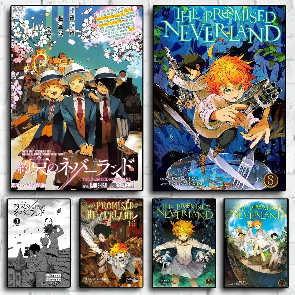 Anime The P-promised Neverland Poster Trendy Wall Art Aesthetic Room Decor Print Living Room Bedroom Home Decoration