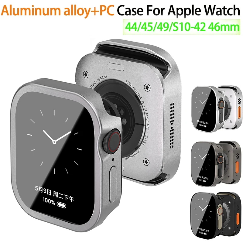 Metal Full Coverage Waterproof Aluminum Alloy Case for Apple Watch Ultra 2 49mm 46mm 45mm 44mm 42mm Iwatch Series 10 9 8 7 6 SE