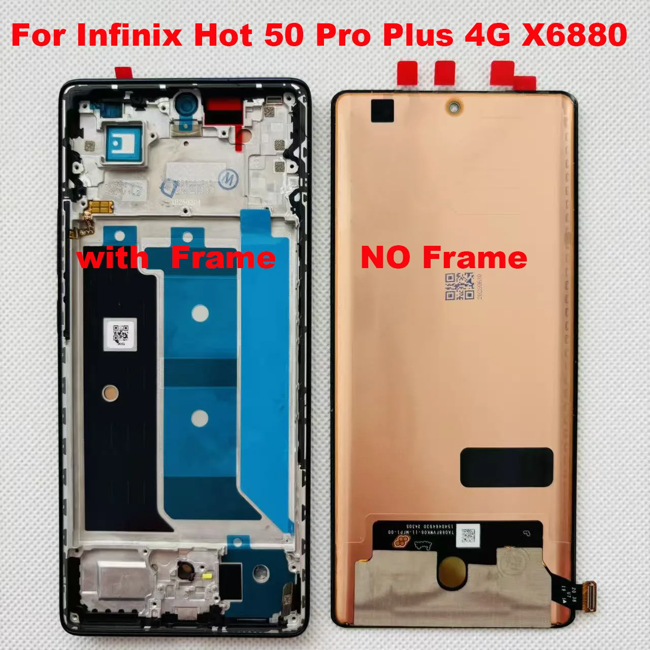 AMOLED 6.78 "Originele Voor Infinix Hot 50 Pro Plus 4G LCD X6880 Scherm Touch Digitizer Voor Hot 50 Pro 4G Frame X6881 Display