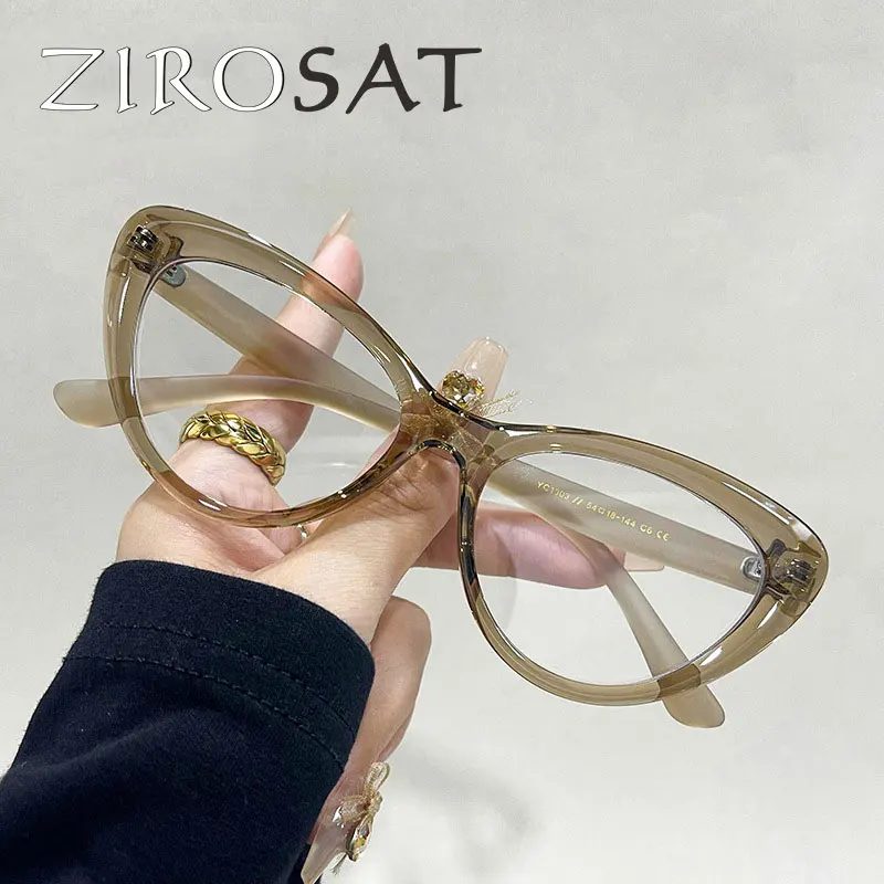 ZIROSAT YC1303 New Non-magnetic tr90 Myopia Glasses Retro Square Optical Prescription Eyeglasses Frame For Men Or Women