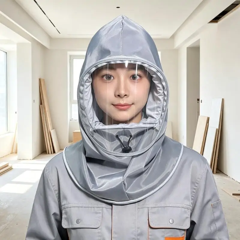 Head Face Cover 2 Pack with Clear Front Panel and Adjustable Drawstring for Cooking, Cleaning and Daily Dust Tasks H8WD