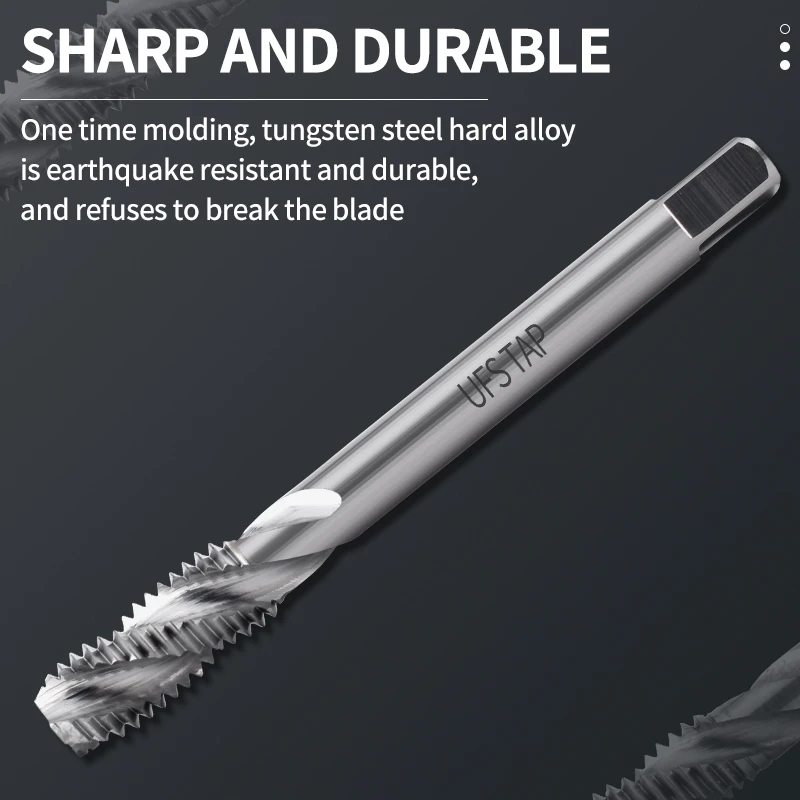 UFS TAP SP Carbide Tap Tungsten Steel JIS Standard Without Coating/TICN Spiral Fluted Tap M1.4M1.6M1.7M1.8M2-M20 For HRC 55°-62°