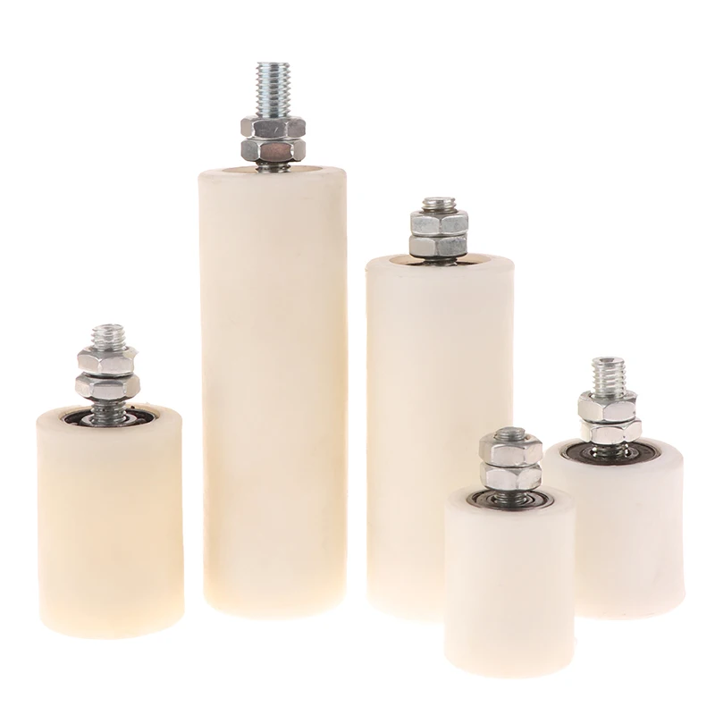 عجلة نايلون قوية من الفولاذ المقاوم للصدأ 304، محمل مدمج، دعامة باب منزلق، عجلة مسار توجيه؛ تدوم أطول